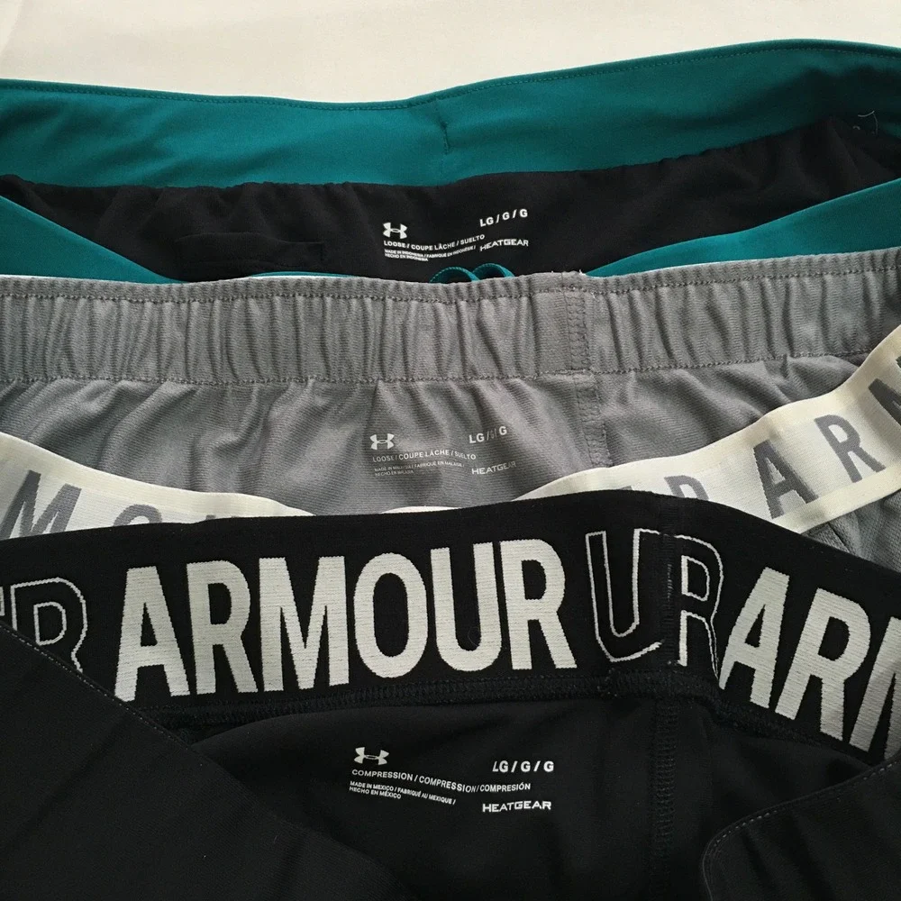 Lot of 6 Nike Under Armour Athletic Shorts Women Large Activewear Running Biker
